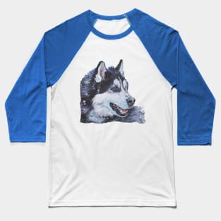 Siberian Husky Fine Art Painting Baseball T-Shirt